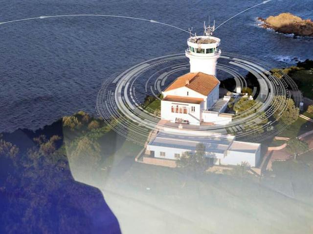 Maritime control tower monitoring the coast 