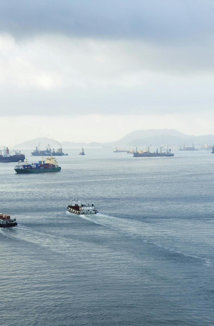 Several types of vessel on sea Several types of vessel on sea