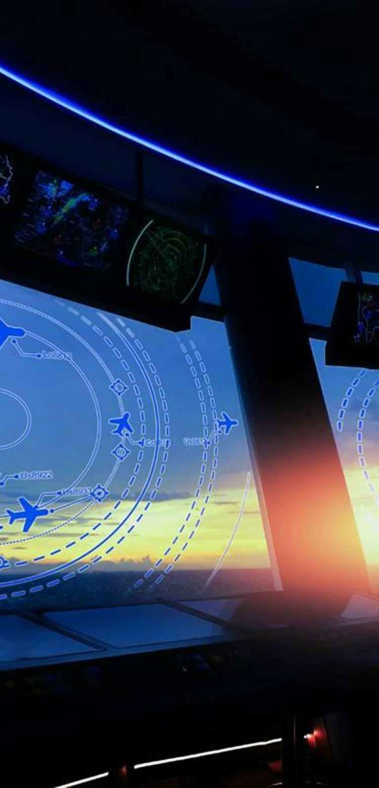 Sky view from air tower showing graphs to get best understanding of current situation