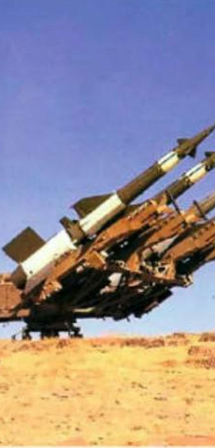 an engine with missiles on a deserted zone