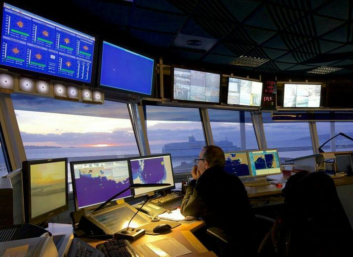 Maritime operator monitoring the maritime situation through the STYRIS on his monitors